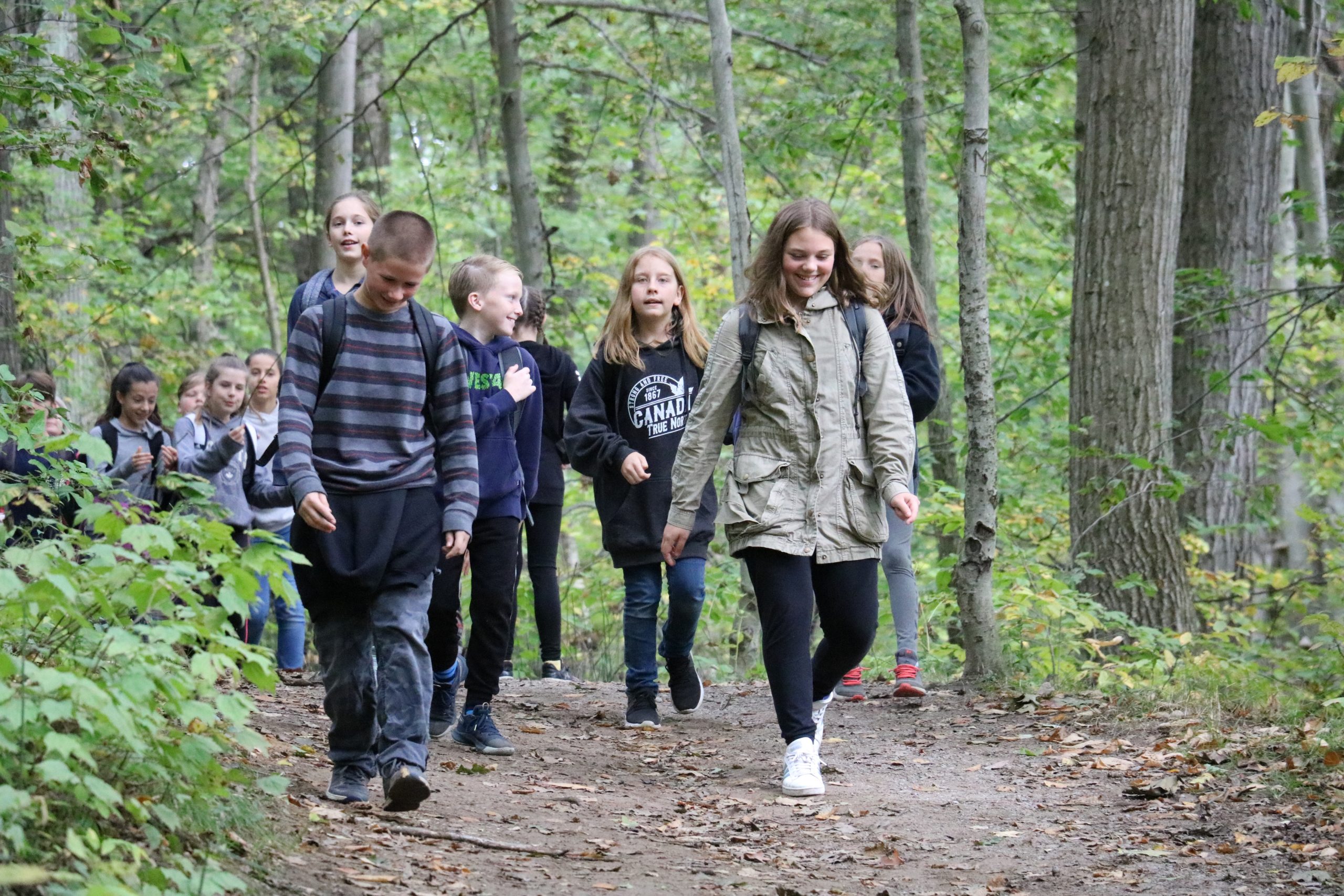 Students Walking Through the Forest at the Carolinian Forest Festival